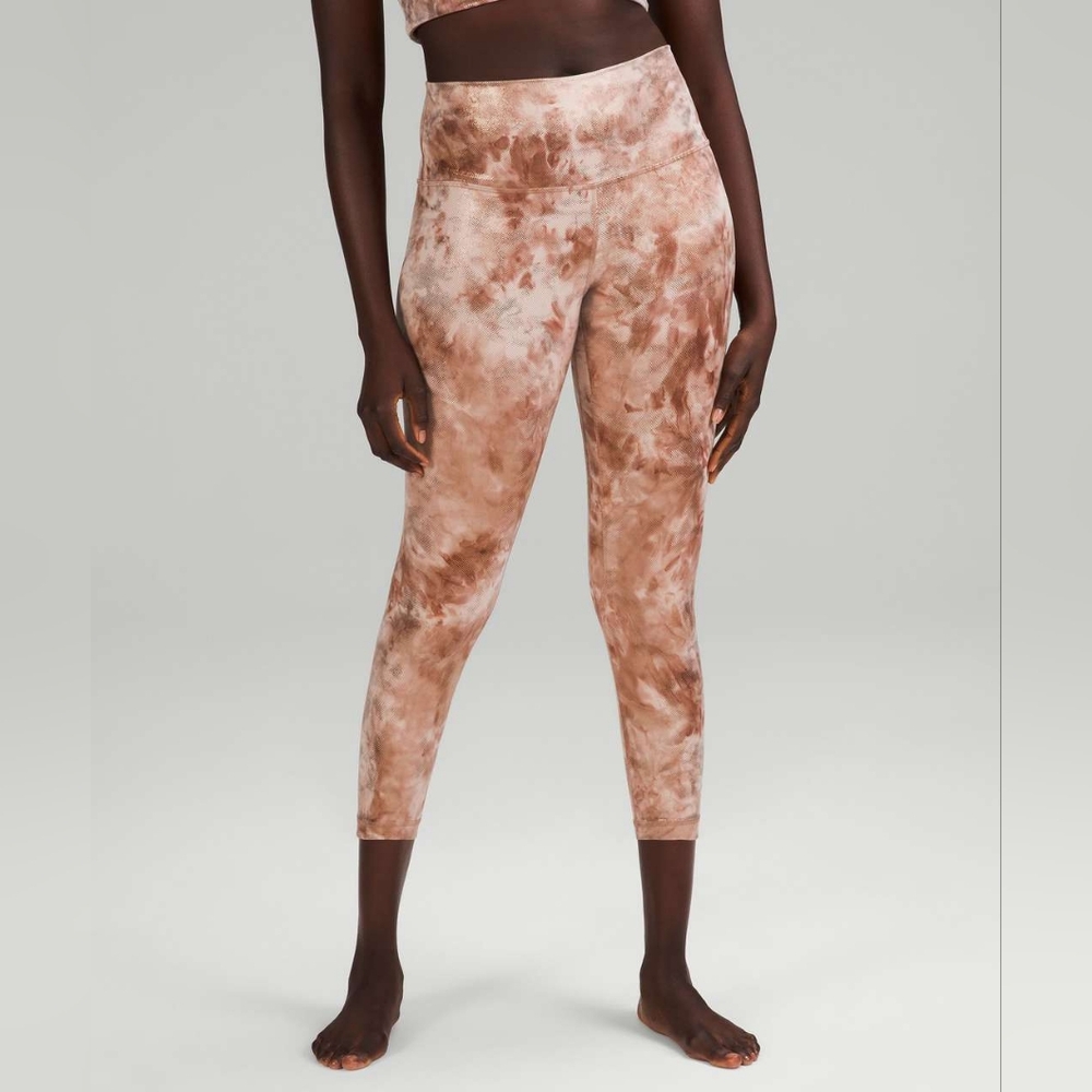 Lululemon 2022 Align Crop 23" Shine Diamond Dye Cacao Leggings Size‎ 4